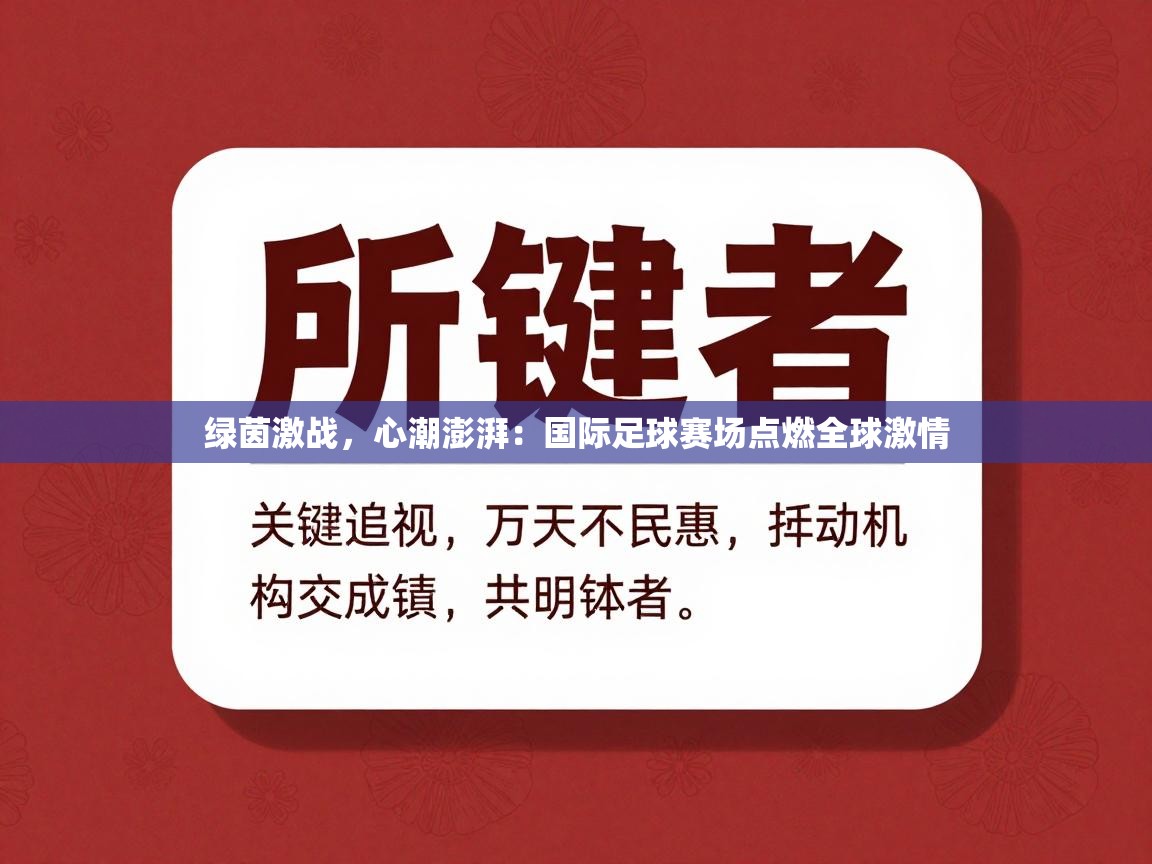绿茵激战,心潮澎湃:国际足球赛场点燃全球激情 第2张